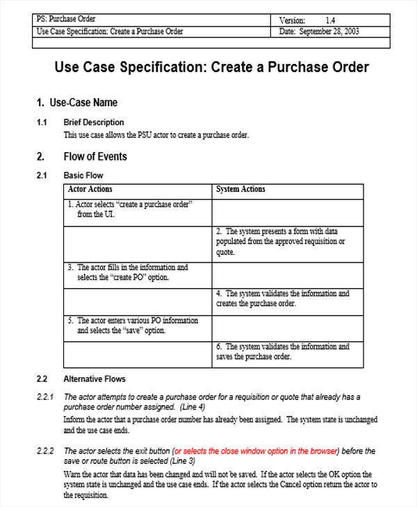 word use case template